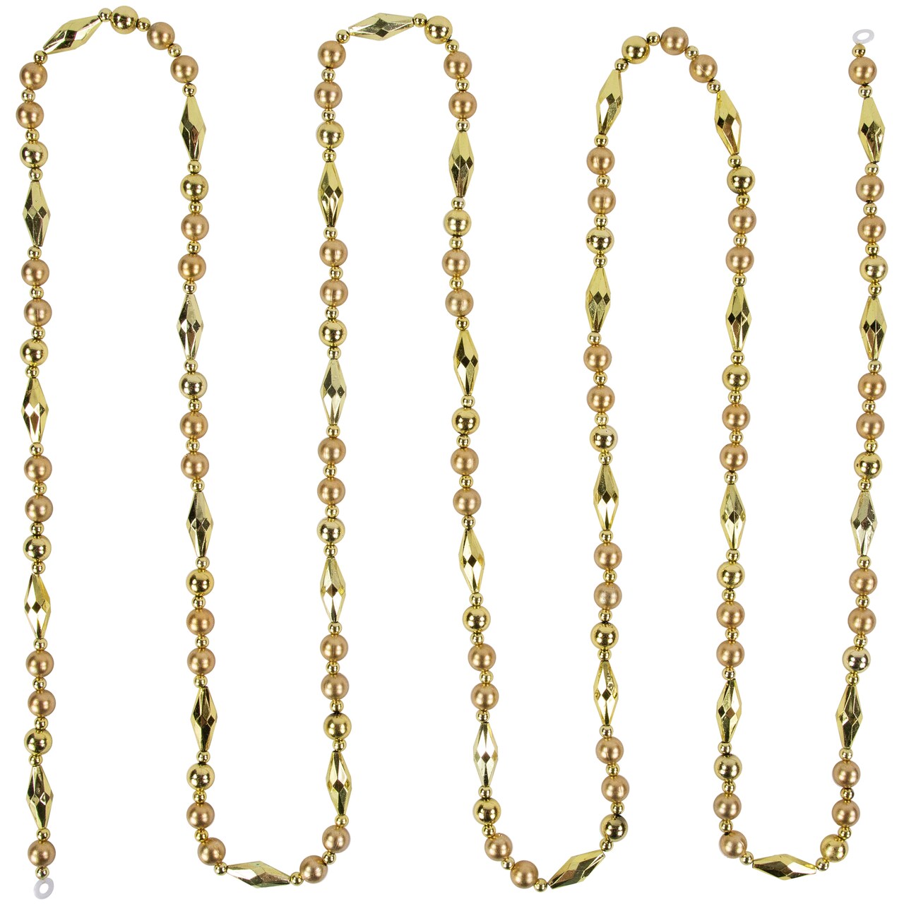 Northlight Shiny and Matte Beaded Christmas Garland - 9' x .5" - Gold - Unlit